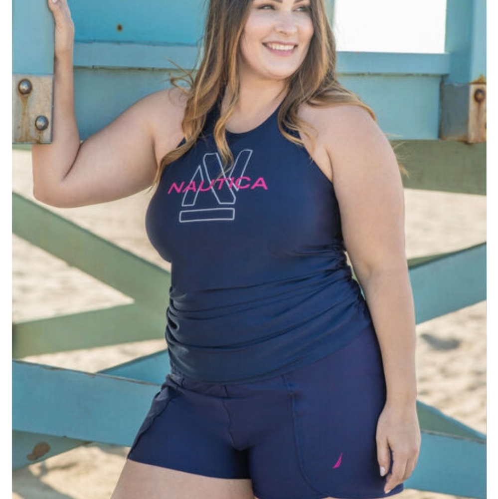 NAUTICA plus size tankini top sz 26